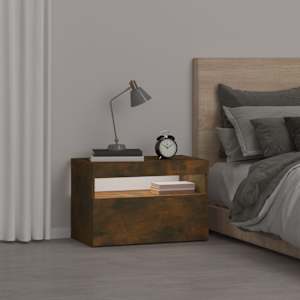 Noční stolek s LED osvětlením kouřový dub 60 x 35 x 40 cm - obrázek 4