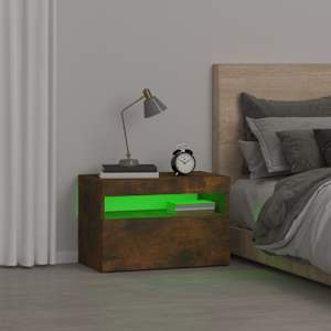 Noční stolek s LED osvětlením kouřový dub 60 x 35 x 40 cm - obrázek 5