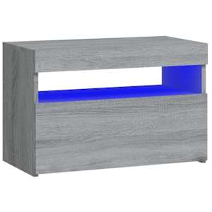 Noční stolek s LED osvětlením šedý sonoma 60 x 35 x 40 cm - obrázek 2