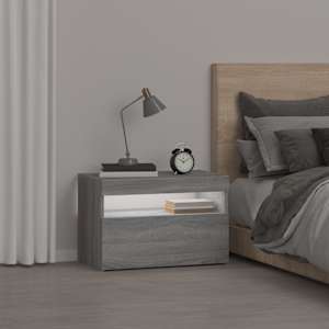 Noční stolek s LED osvětlením šedý sonoma 60 x 35 x 40 cm - obrázek 4