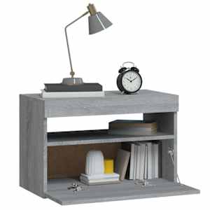 Noční stolek s LED osvětlením šedý sonoma 60 x 35 x 40 cm - obrázek 7