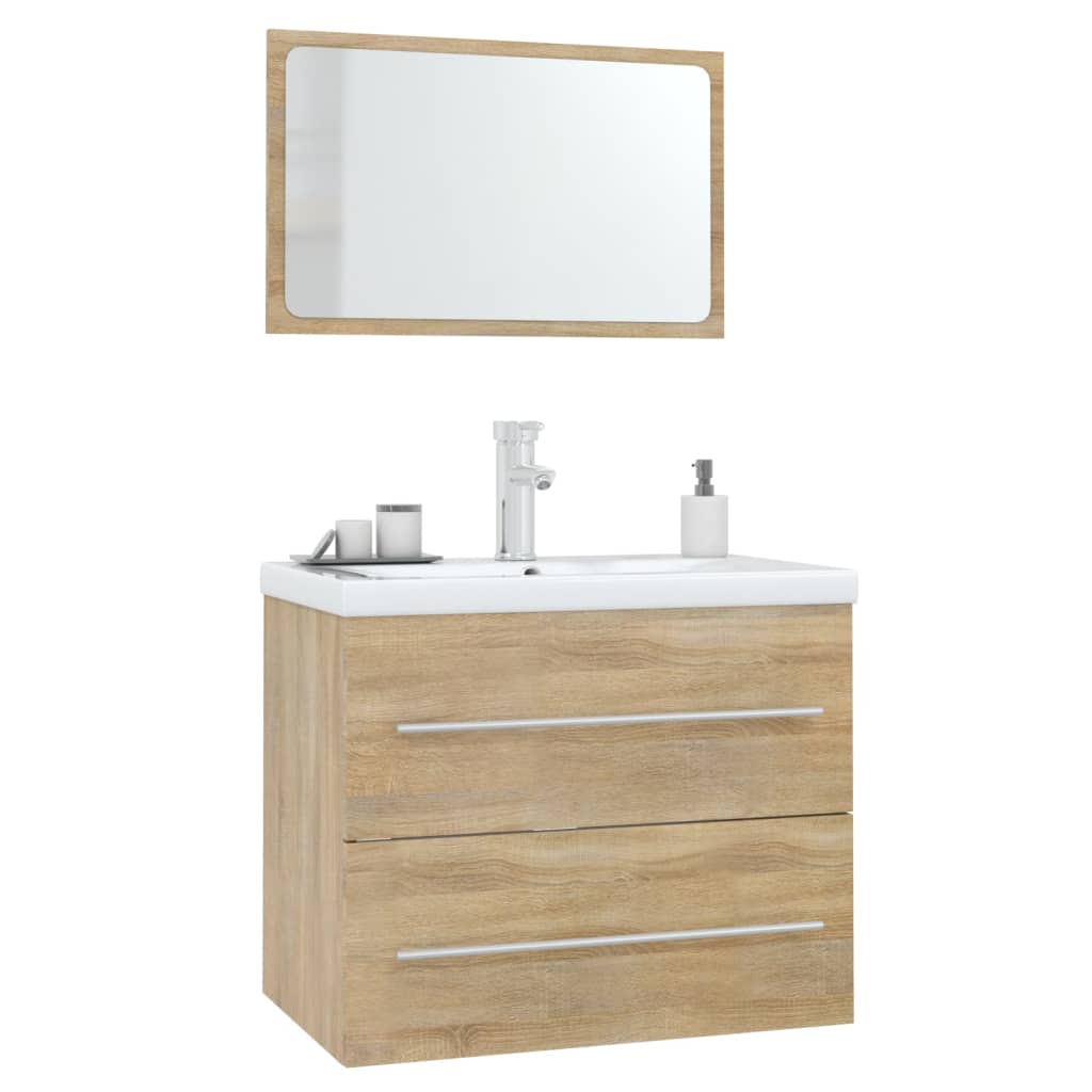 

vidaXL 3 Piece Bathroom Furniture Set Sonoma Oak