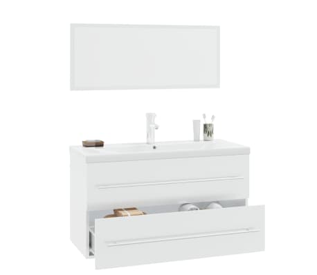 vidaXL M&oslash;belsett til bad 3 deler h&oslash;yglans hvit