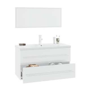 vidaXL M&oslash;belsett til bad 3 deler h&oslash;yglans hvit