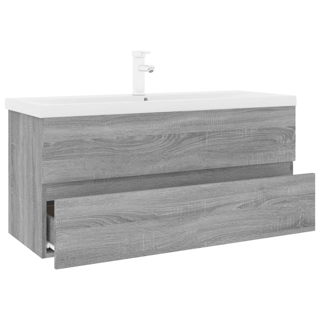 vidaXL Sink Cabinet with Built-in Basin Grey Sonoma Engineered Wood