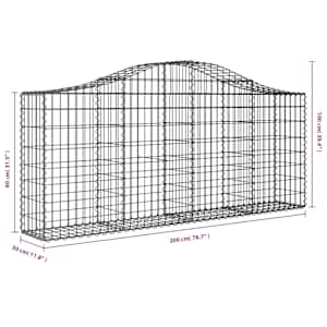 Klenutý gabionový koš 200 x 30 x 80/100 cm pozinkované železo - obrázek 5