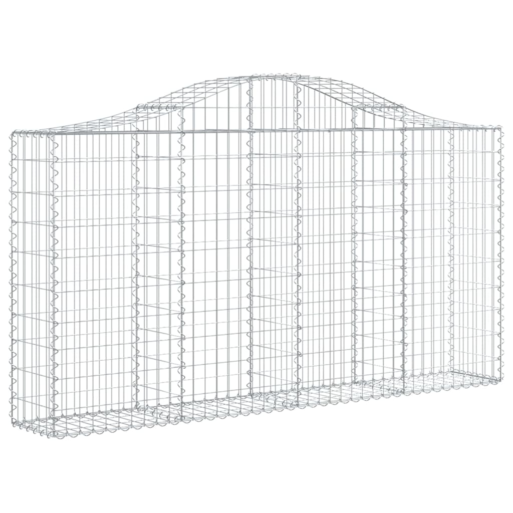 vidaXL Klenutý gabionový koš 200 x 30 x 100/120 cm pozinkované železo