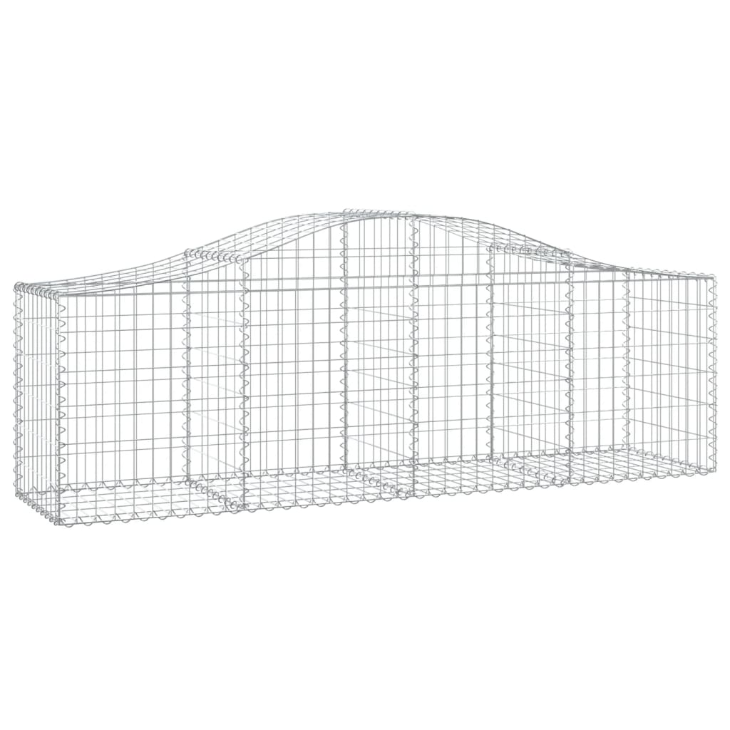 vidaXL Klenutý gabionový koš 200 x 50 x 60/80 cm pozinkované železo