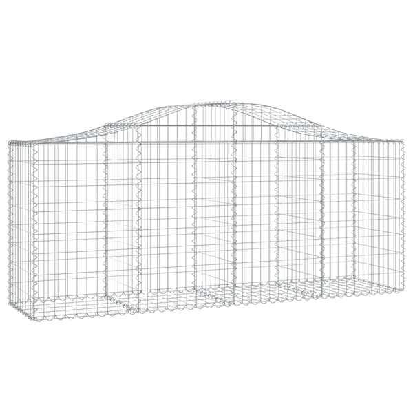vidaXL kaarekujuline gabioonkorv, 200x50x80/100 cm, tsingitud raud