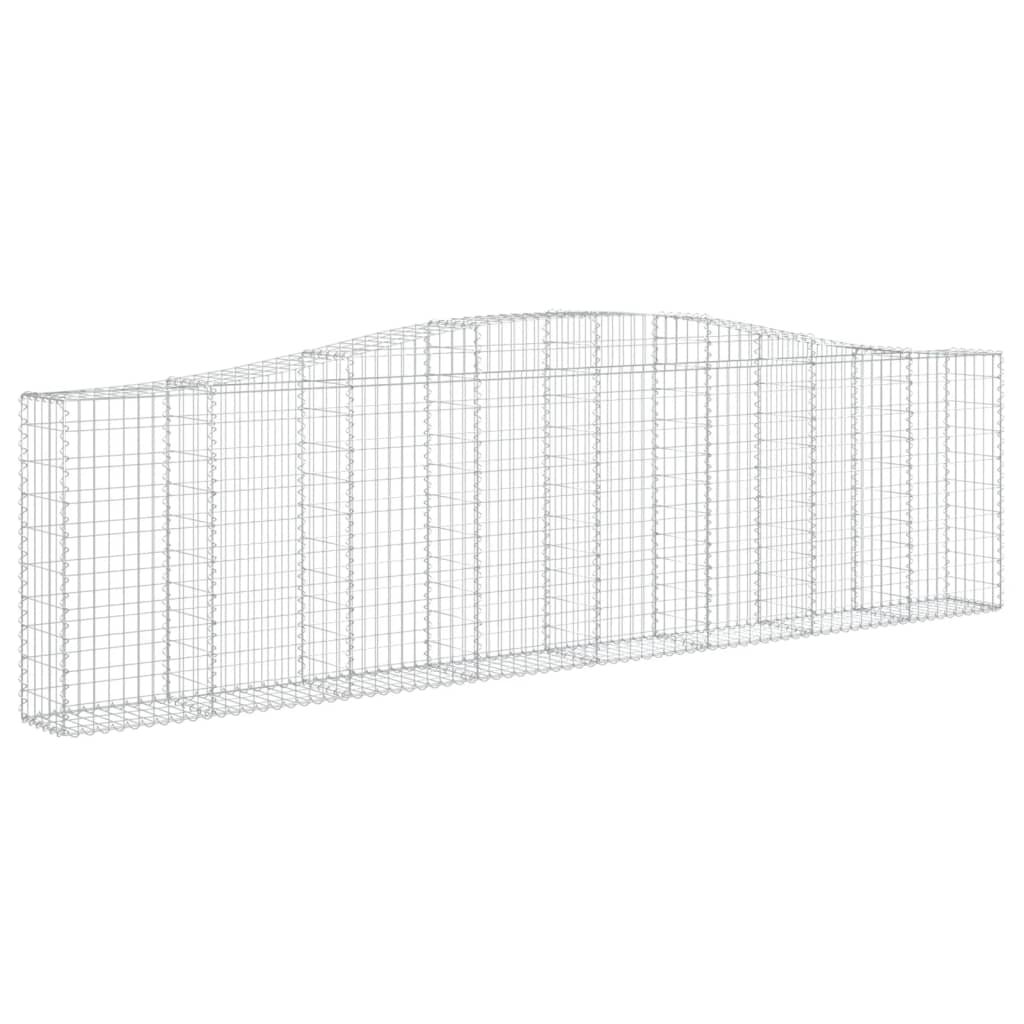 vidaXL Klenutý gabionový koš 400 x 30 x 100/120 cm pozinkované železo