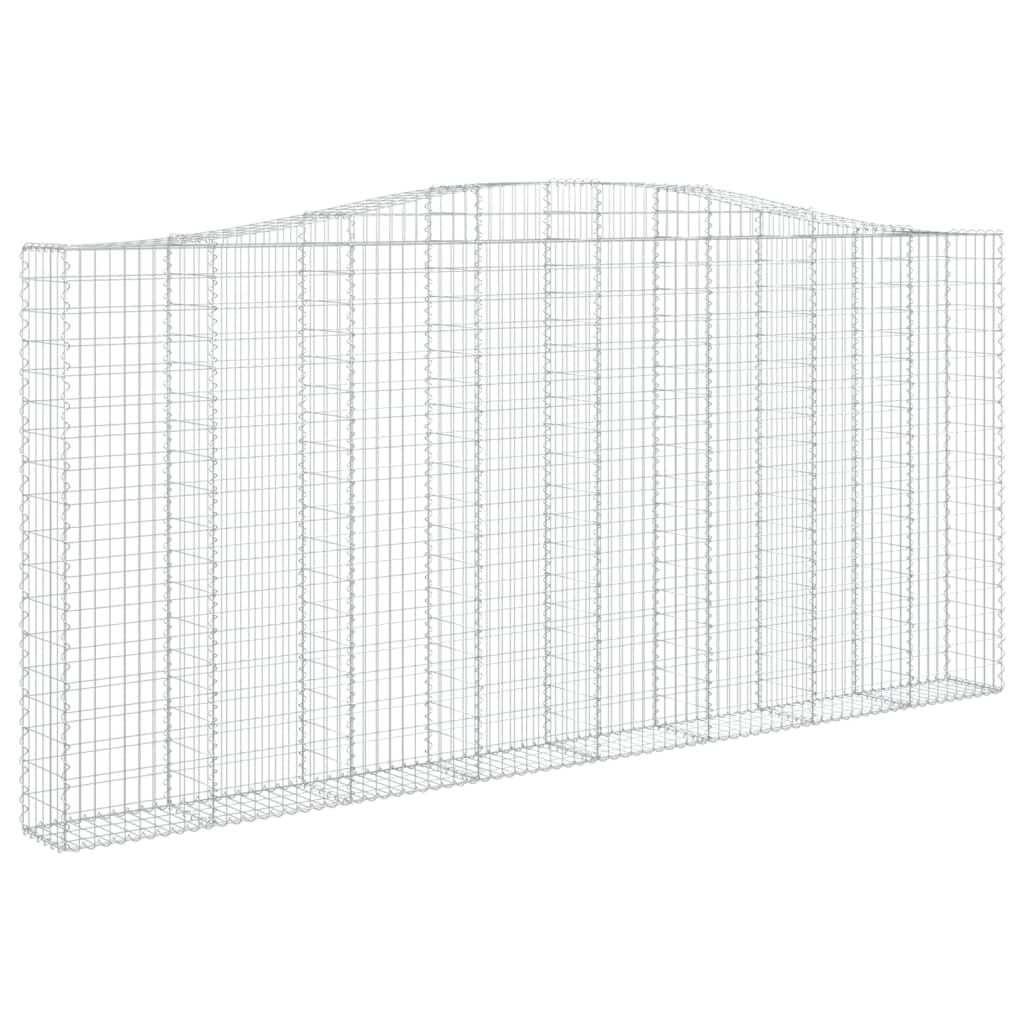 vidaXL Klenutý gabionový koš 400 x 30 x 180/200 cm pozinkované železo
