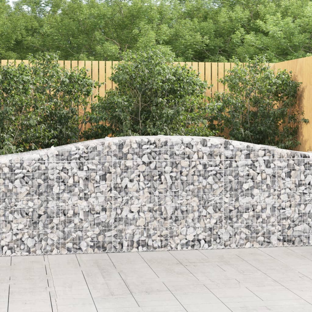 vidaXL Coș gabion arcuit 400x50x80/100 cm fier galvanizat