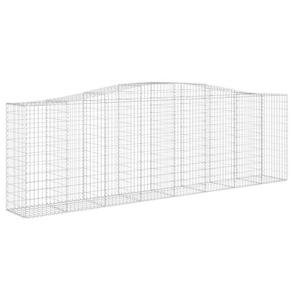 vidaXL kaarekujuline gabioonkorv, 400x50x120/140 cm, tsingitud raud