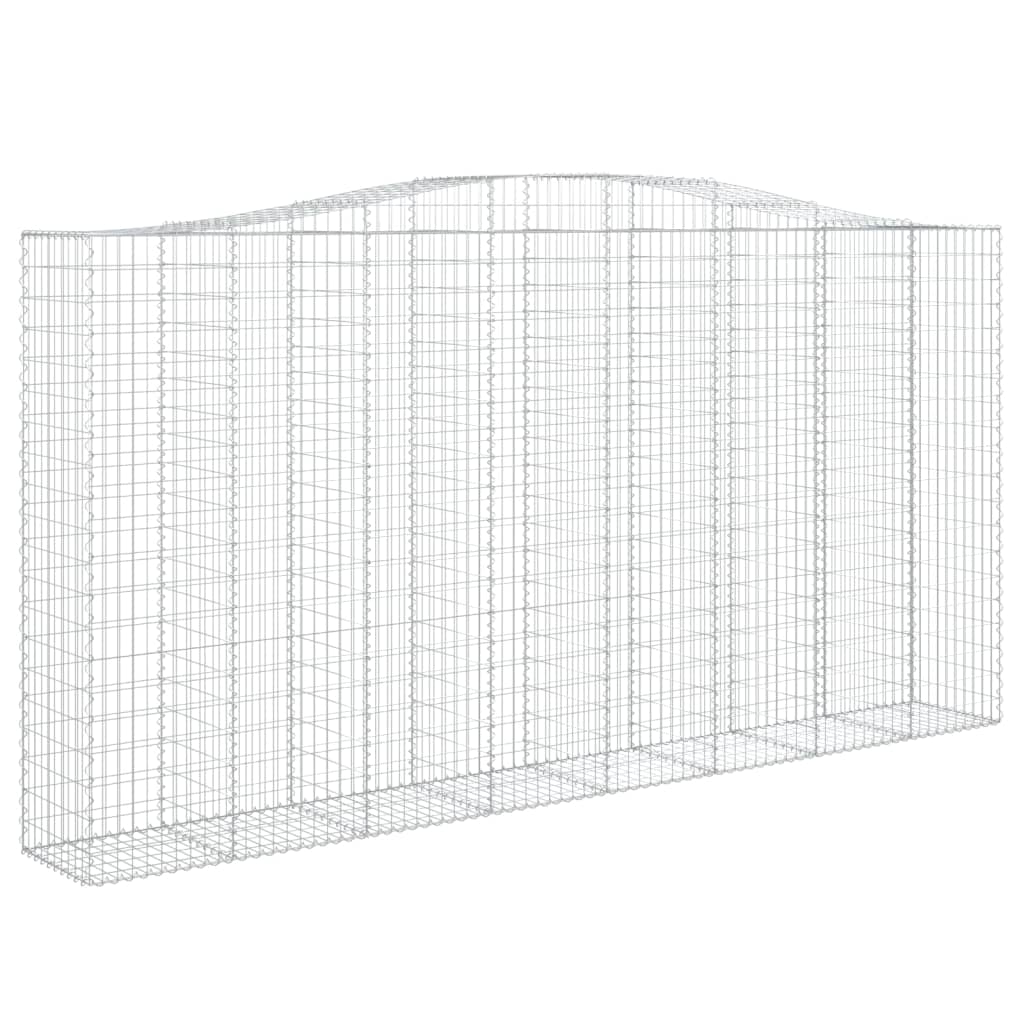 vidaXL Klenutý gabionový koš 400 x 50 x 200/220 cm pozinkované železo