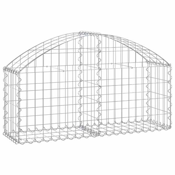 vidaXL kaarekujuline gabioonkorv, 100x30x40/60 cm, tsingitud raud