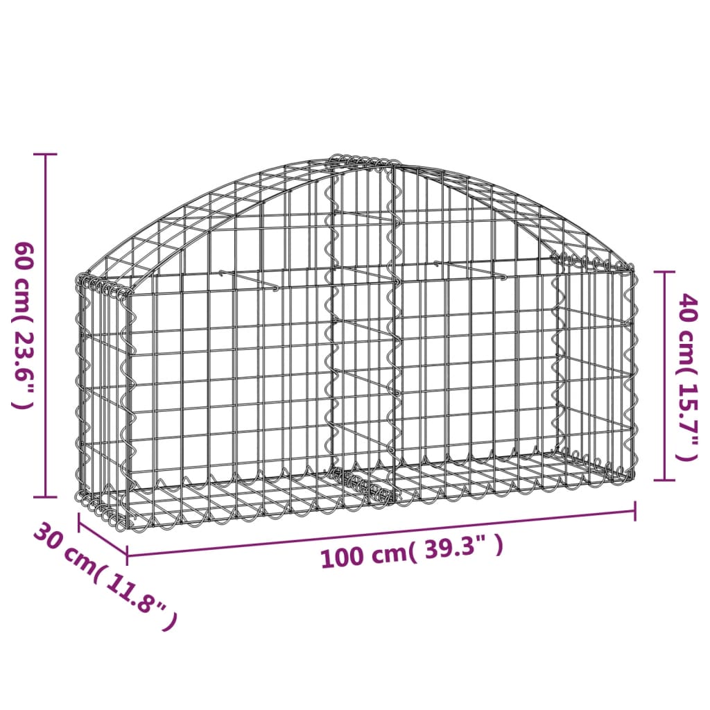 Arched Gabion Basket - Galvanized Steel Cage Wire Stone Wall Planter vidaXL - Picture 15 of 132