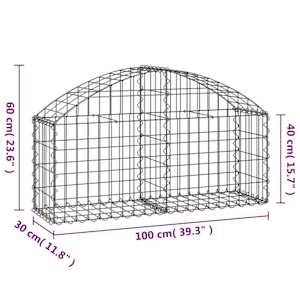 Klenutý gabionový koš 100 x 30 x 40/60 cm pozinkované železo - obrázek 5