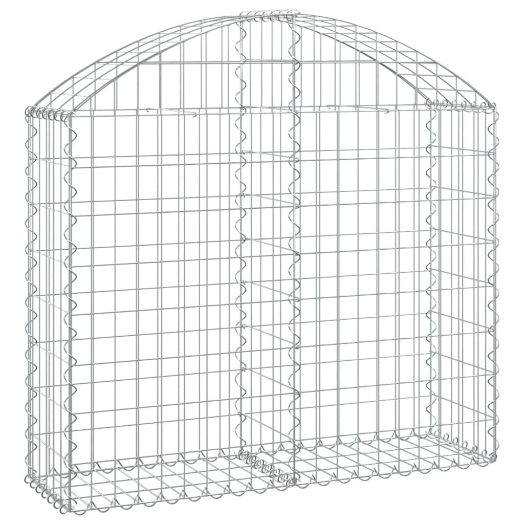 VidaXL Panier De Gabions Arqué 100x30x80/100 Cm Fer Galvanisé