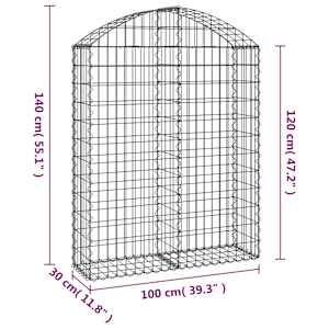 Klenutý gabionový koš 100 x 30 x 120/140 cm pozinkované železo - obrázek 5
