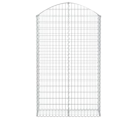vidaXL Coș gabion arcuit, 100x30x160/180 cm, fier galvanizat