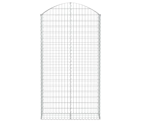 vidaXL Kaareva kivikori 100x30x180/200 cm galvanoitu rauta