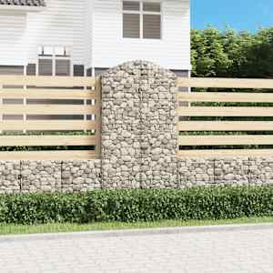 Klenutý gabionový koš 100 x 30 x 180/200 cm pozinkované železo