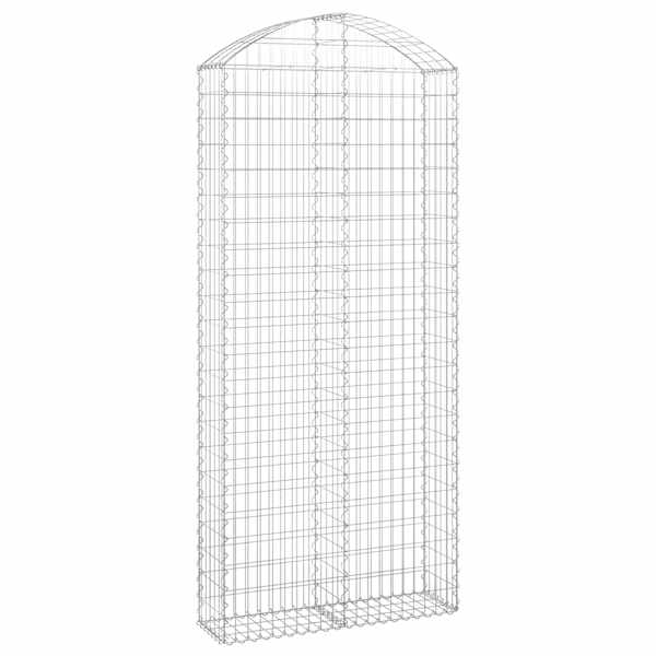 vidaXL kaarekujuline gabioonkorv, 100x30x220/240 cm, tsingitud raud