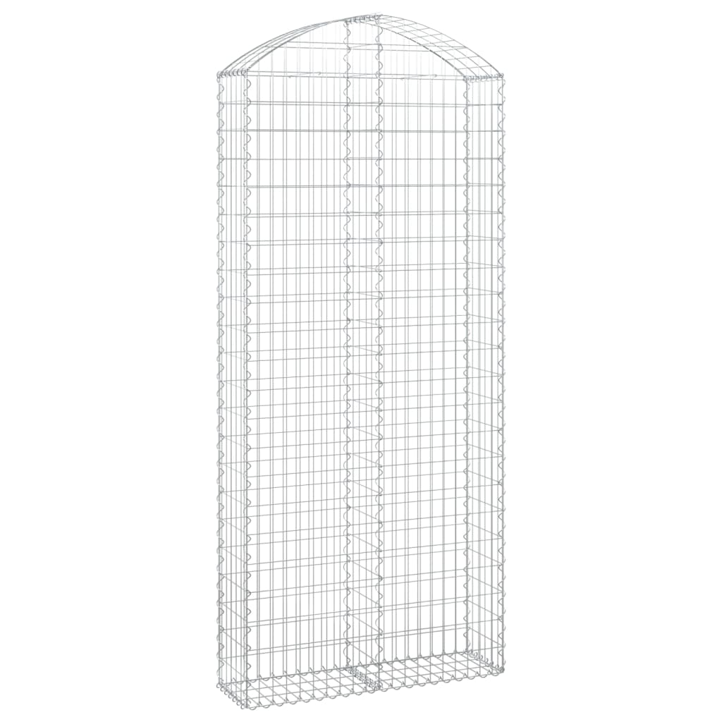 vidaXL Klenutý gabionový koš 100 x 30 x 220/240 cm pozinkované železo