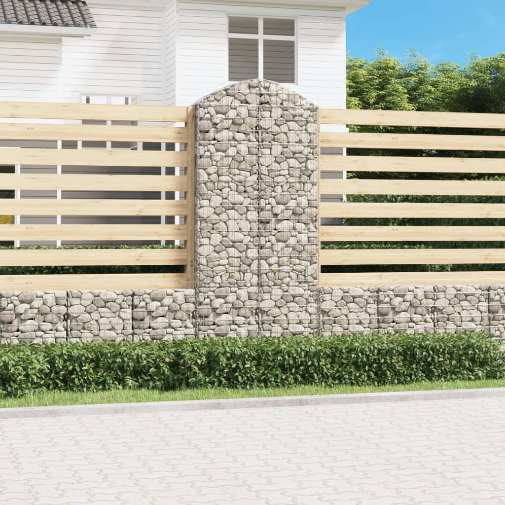 vidaXL Coș gabion arcuit, 100x30x220/240 cm, fier galvanizat