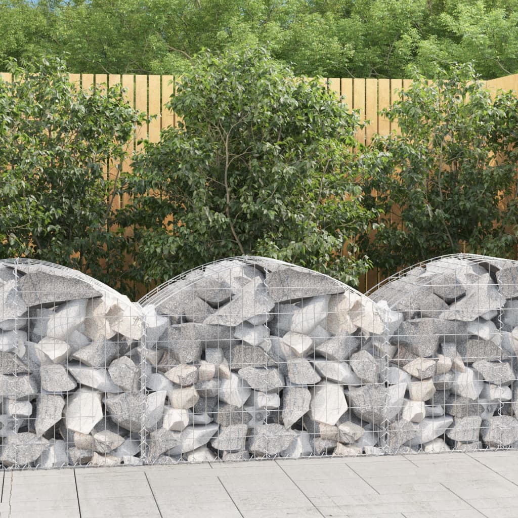 vidaXL Coș gabion arcuit, 100x50x60/80 cm, fier galvanizat