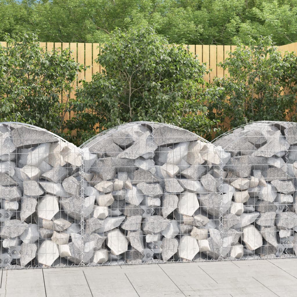 vidaXL Coș gabion arcuit, 100x50x80/100 cm, fier galvanizat