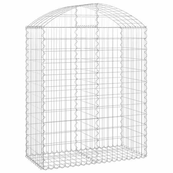 vidaXL kaarekujuline gabioonkorv, 100x50x120/140 cm, tsingitud raud