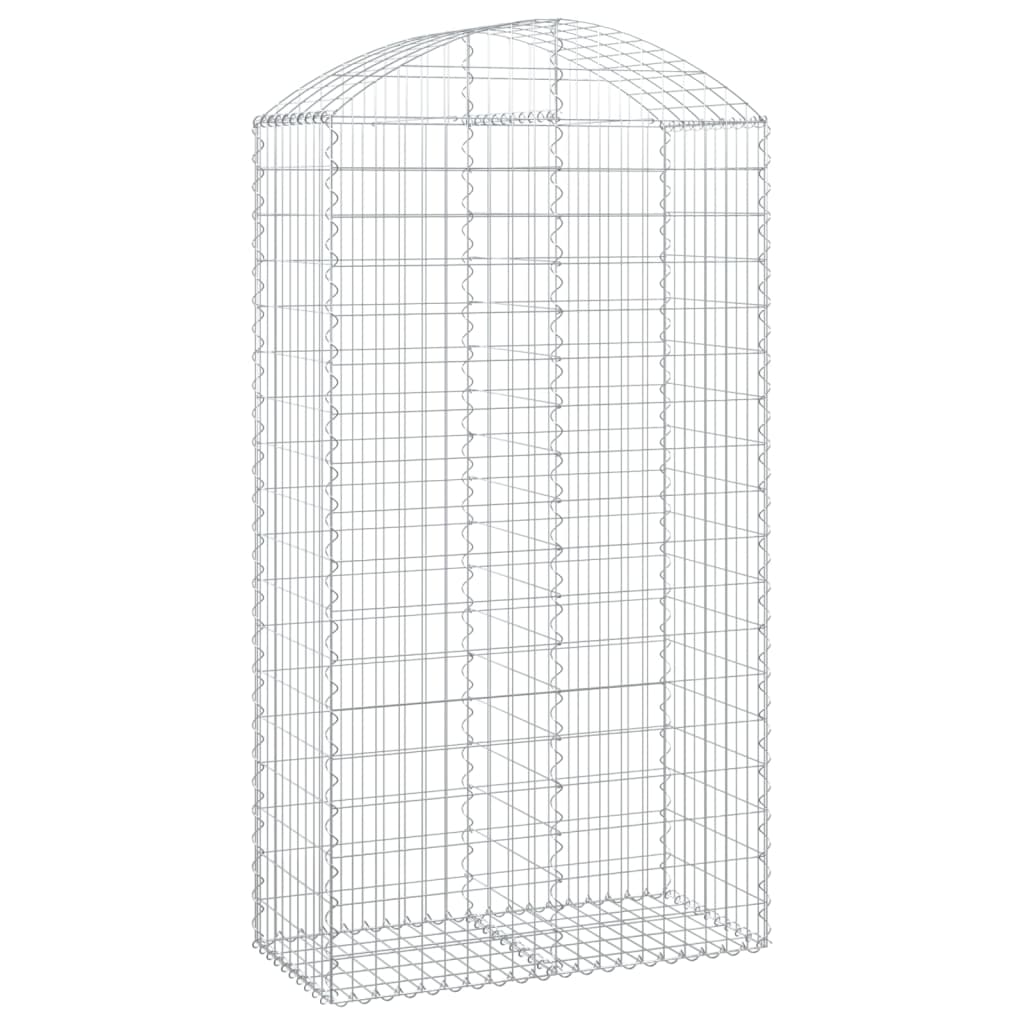vidaXL Klenutý gabionový koš 100 x 50 x 180/200 cm pozinkované železo