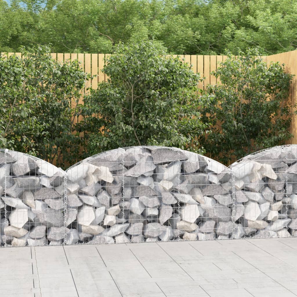 vidaXL Coș gabion arcuit, 150x30x60/80 cm, fier galvanizat