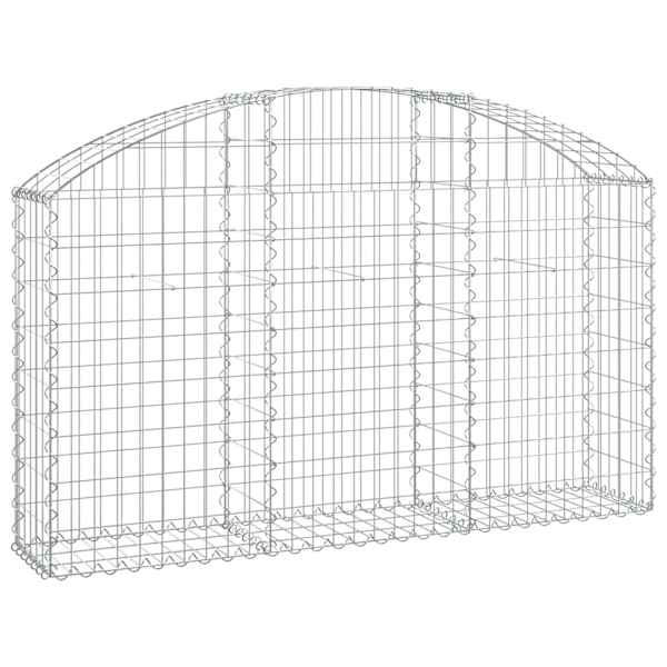 vidaXL kaarekujuline gabioonkorv, 150x30x80/100 cm, tsingitud raud