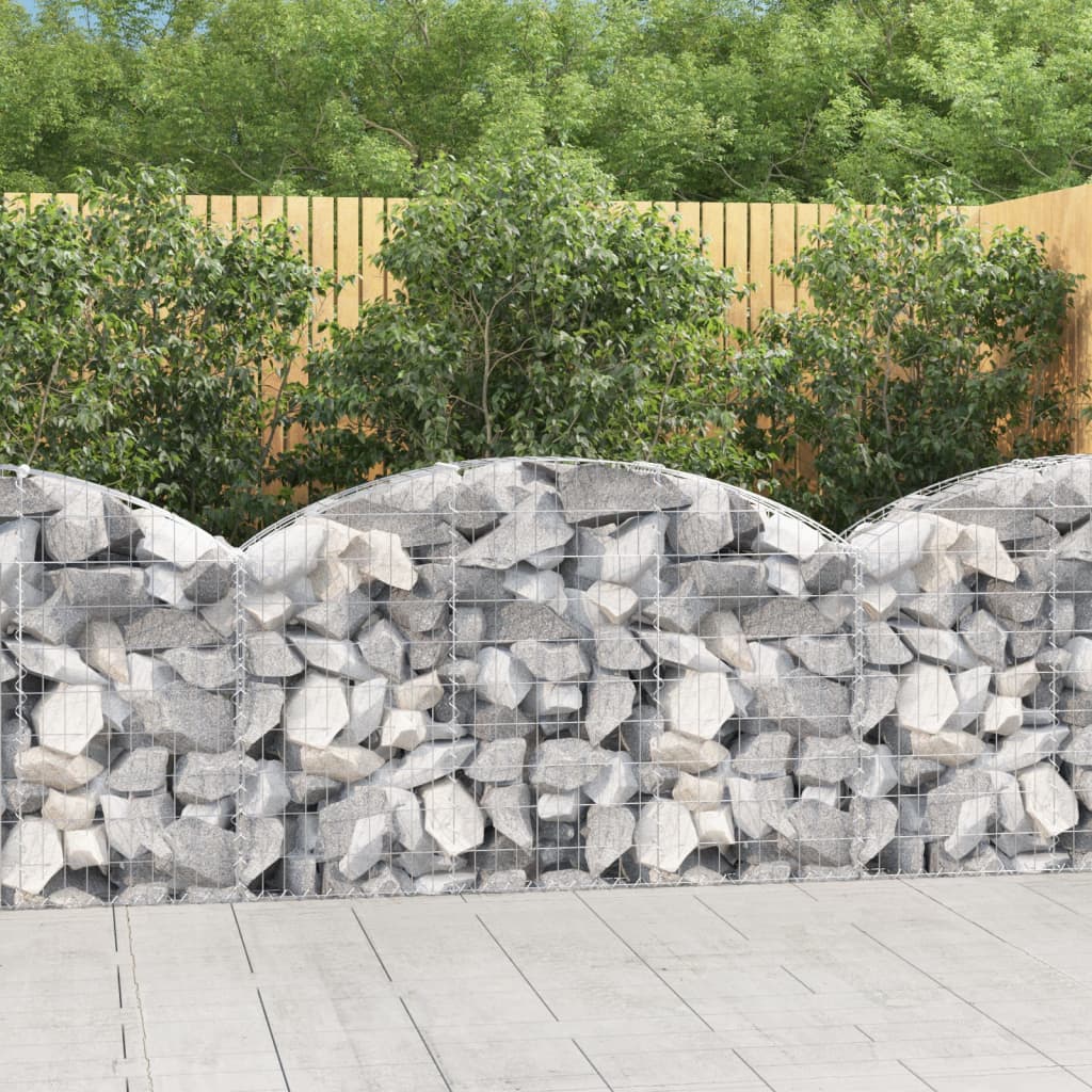 vidaXL Coș gabion arcuit, 150x30x80/100 cm, fier galvanizat