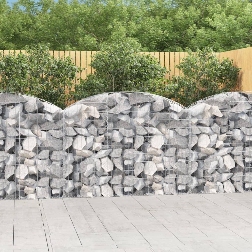 vidaXL Coș gabion arcuit, 150x30x100/120 cm, fier galvanizat