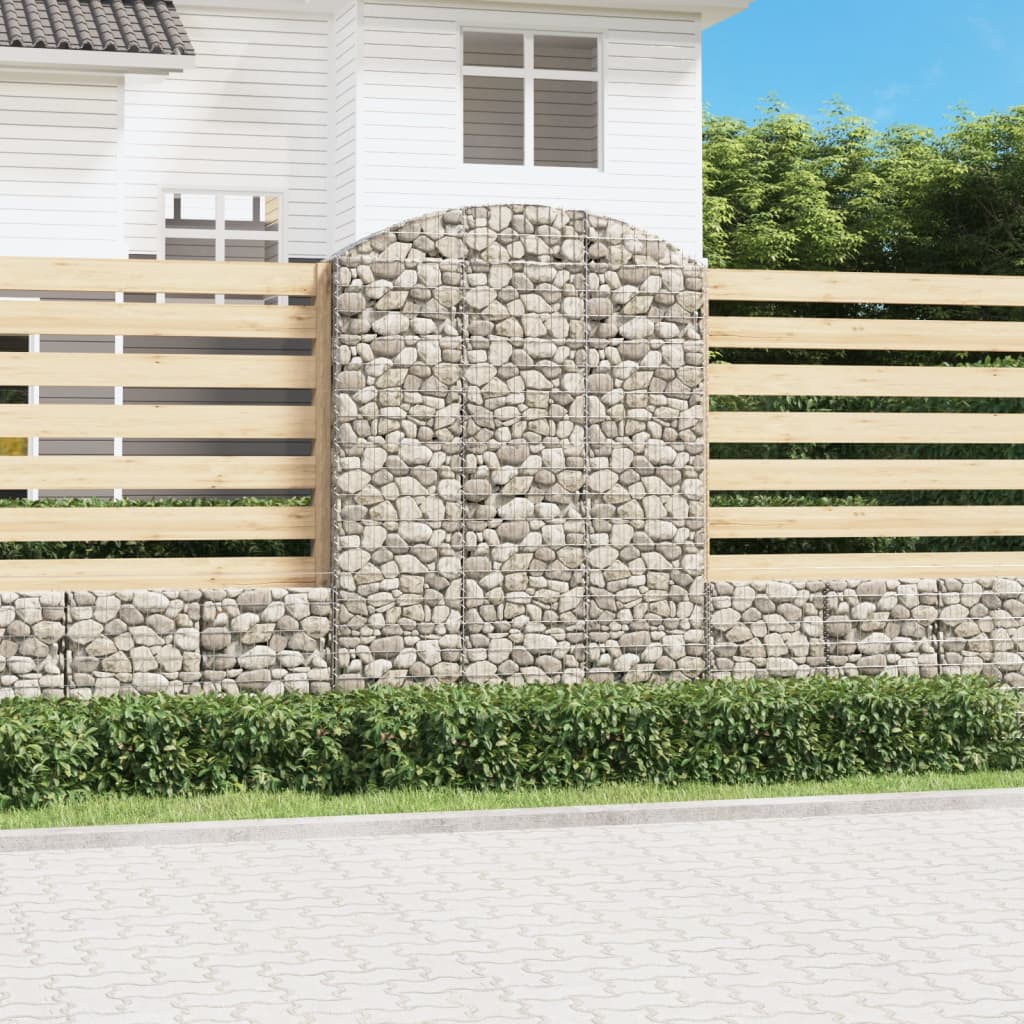 vidaXL Coș gabion arcuit, 150x30x200/220 cm, fier galvanizat