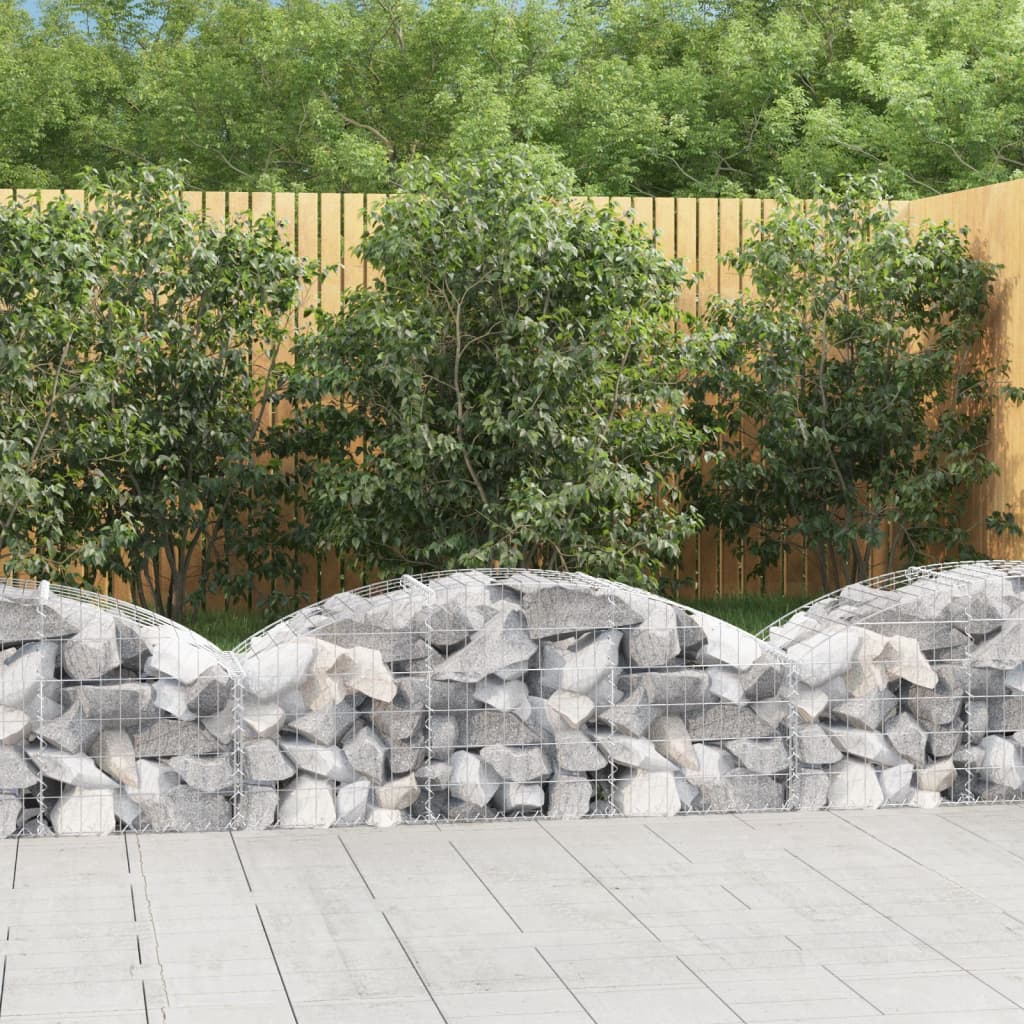 vidaXL Coș gabion arcuit, 150x50x40/60 cm, fier galvanizat