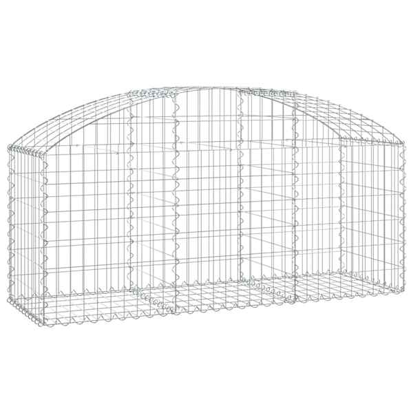 vidaXL kaarekujuline gabioonkorv, 150x50x60/80 cm, tsingitud raud