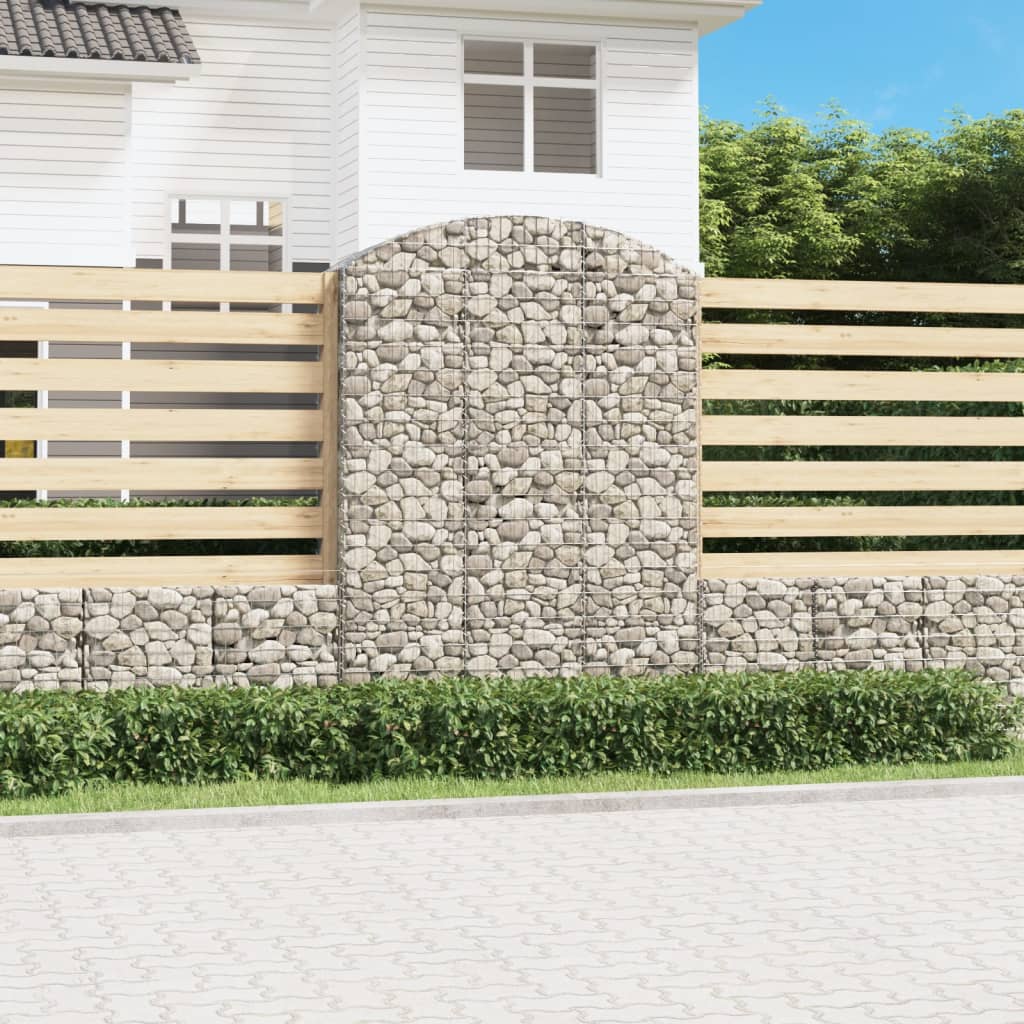 vidaXL Coș gabion arcuit, 150x50x200/220 cm, fier galvanizat