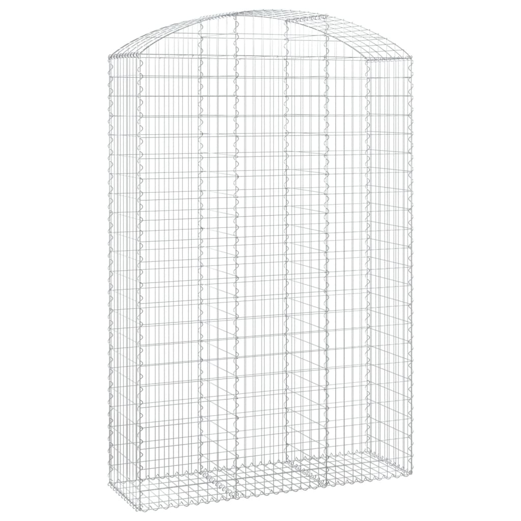 vidaXL Oblúkový gabionový kôš 150x50x220/240 cm pozinkované železo