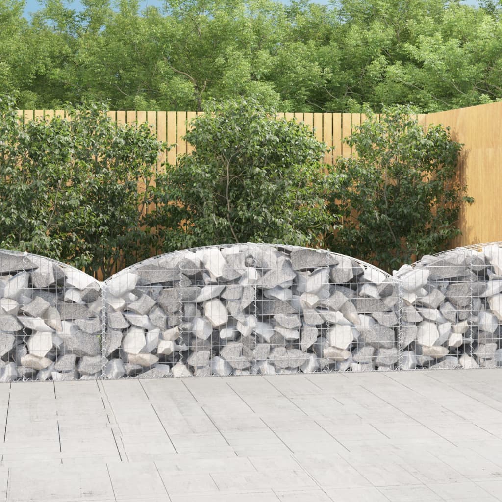 vidaXL Coș gabion arcuit 200x30x60/80 cm fier galvanizat