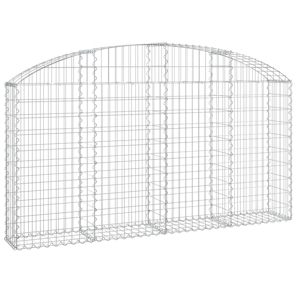 vidaXL Klenutý gabionový koš 200 x 30 x 100/120 cm pozinkované železo