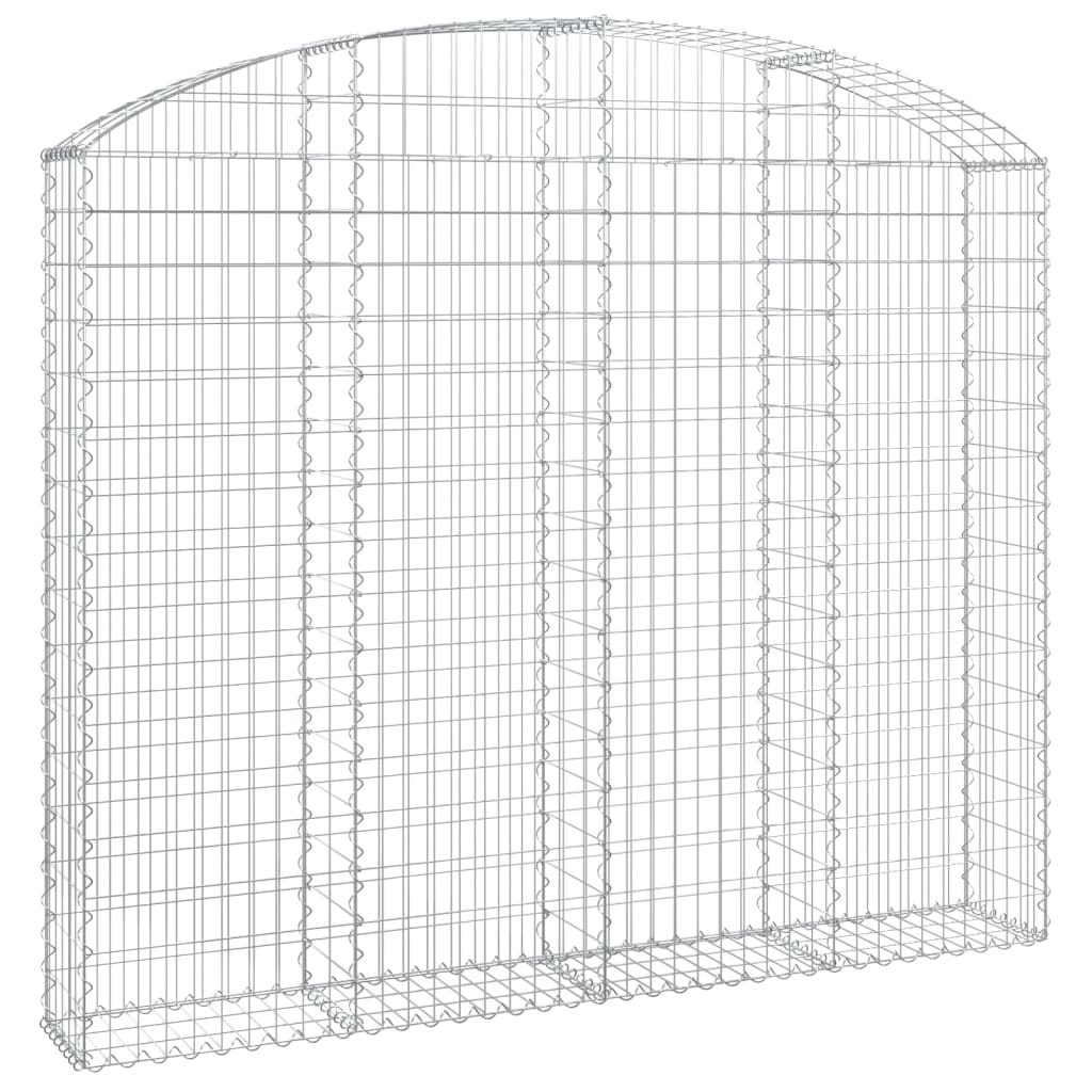vidaXL Klenutý gabionový koš 200 x 30 x 160/180 cm pozinkované železo