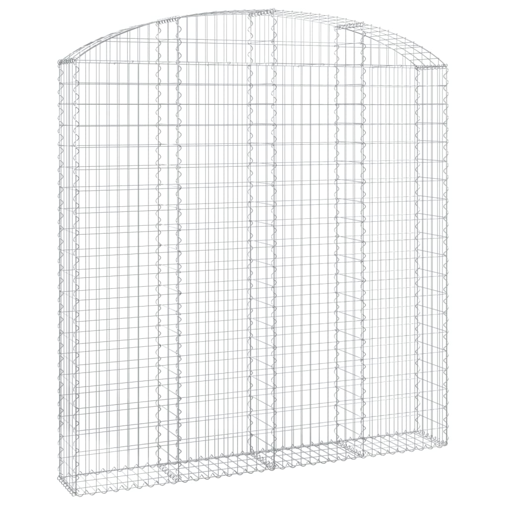 vidaXL Klenutý gabionový koš 200 x 30 x 200/220 cm pozinkované železo