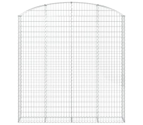 vidaXL Gabione mit Hochbogen 200x30x200/220 cm Verzinktes Eisen