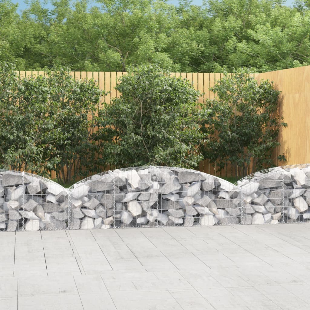 vidaXL Coș gabion arcuit, 200x50x40/60 cm, fier galvanizat