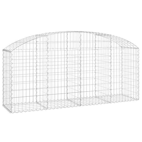 vidaXL kaarekujuline gabioonkorv, 200x50x80/100 cm, tsingitud raud
