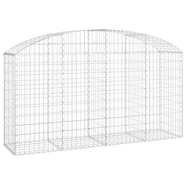 vidaXL kaarekujuline gabioonkorv, 200x50x100/120 cm, tsingitud raud
